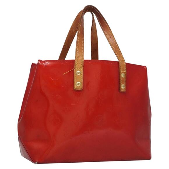 LOUIS VUITTON Monogram Vernis Reade PM Hand Bag Red Rouge M91088 - Picture 1 of 13